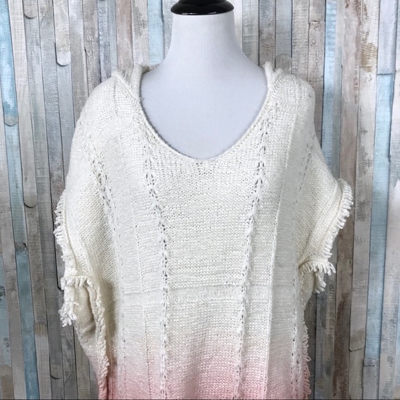 Anthropologie M L Fringed Beachside Hoodie Poncho - Picture 4 of 8